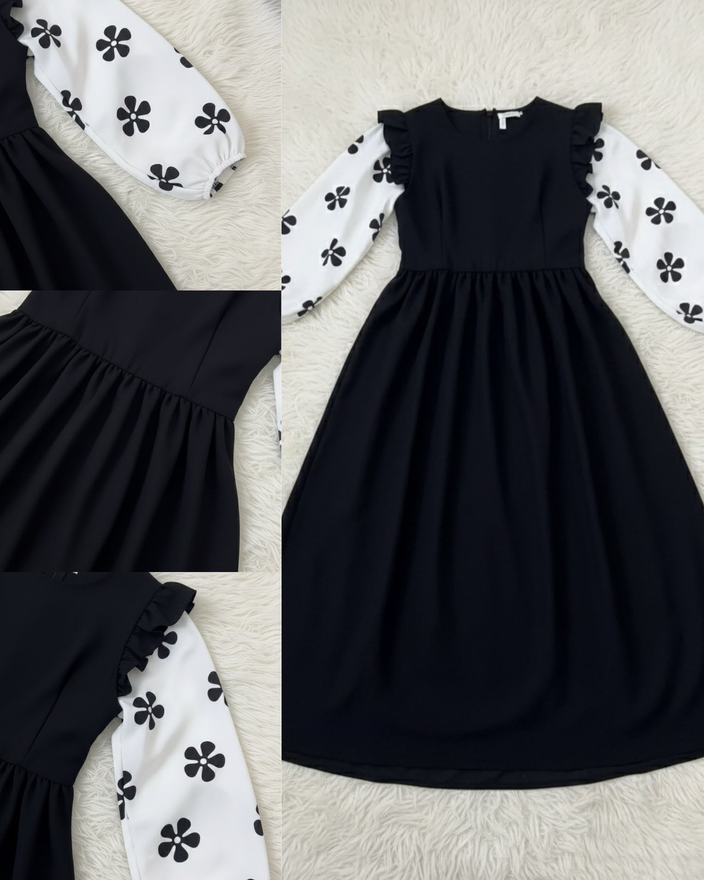 Printed sleeve gown