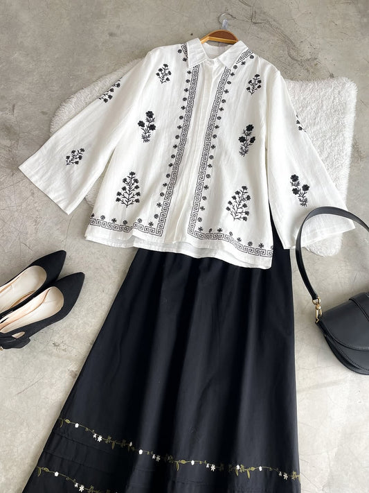 Embroidery top and skirt