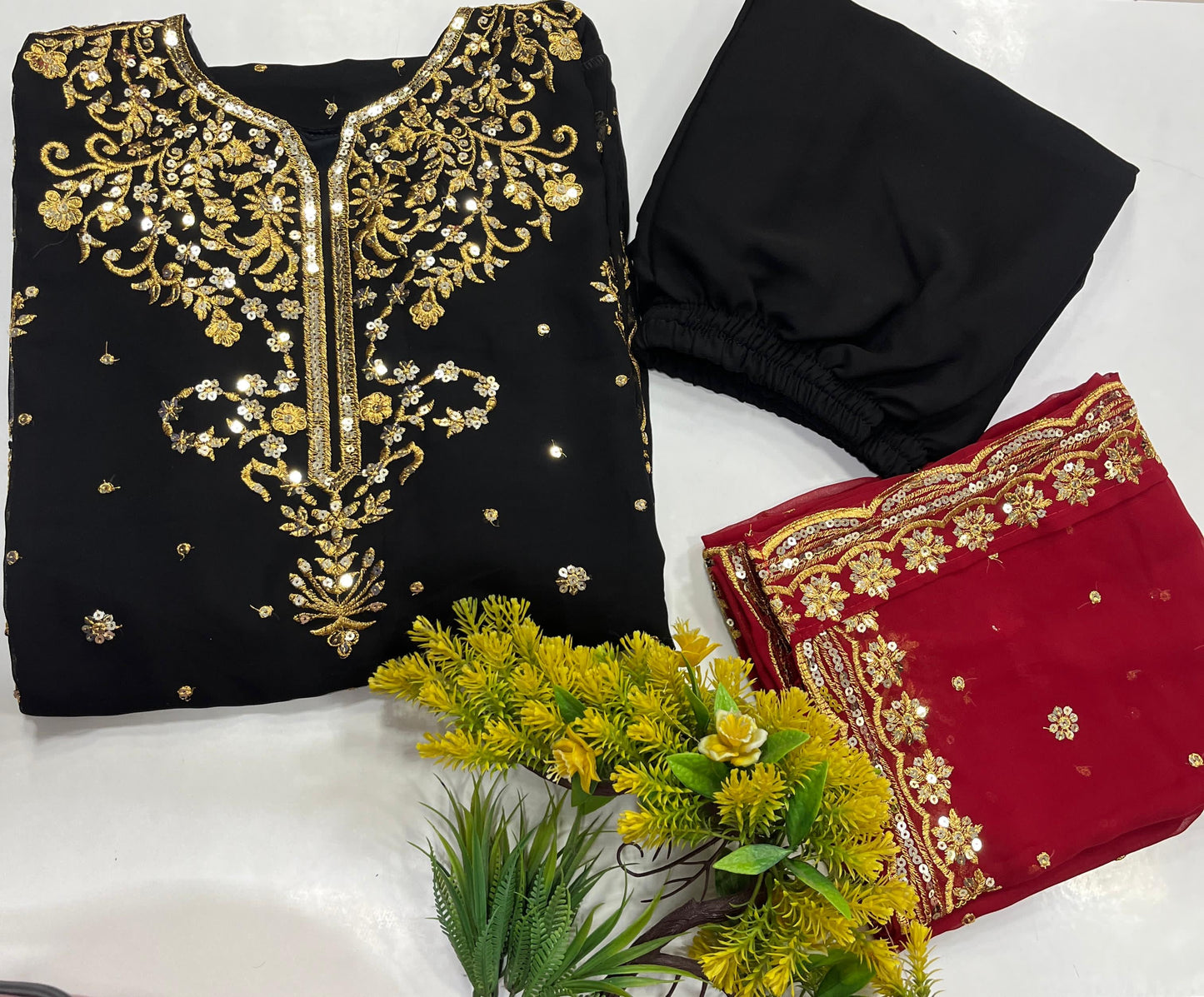 Zari embroidery kurti