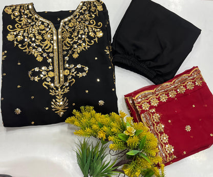 Zari embroidery kurti