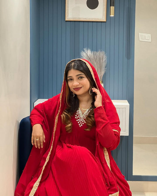 Pleated gown set