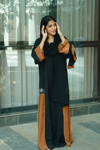 Handworked pleated abaya