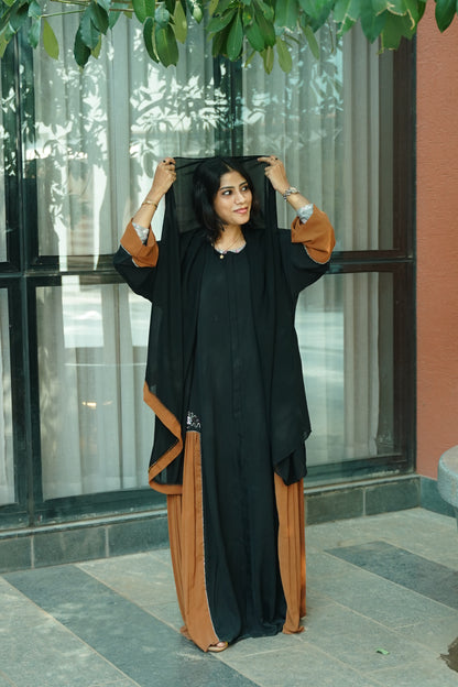 Handworked pleated abaya