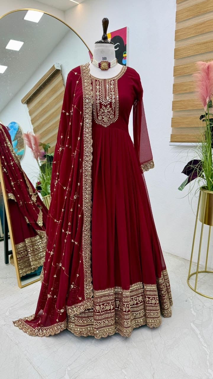 Faux georgette gown