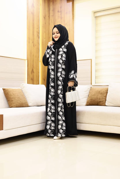 Embroidered imported nida abaya