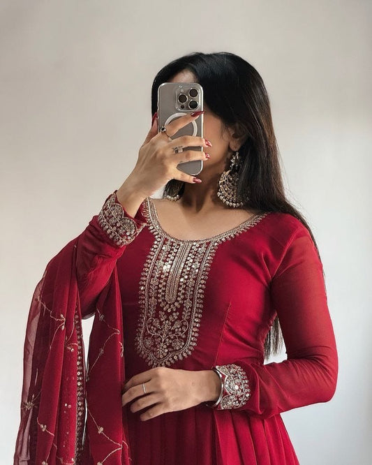 Faux georgette gown