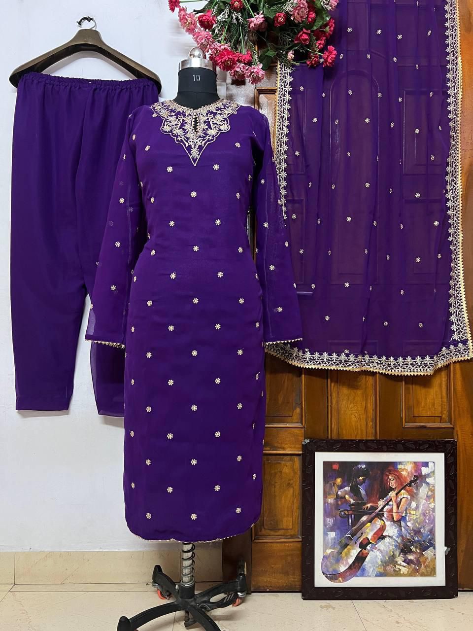 Georgette kurti set