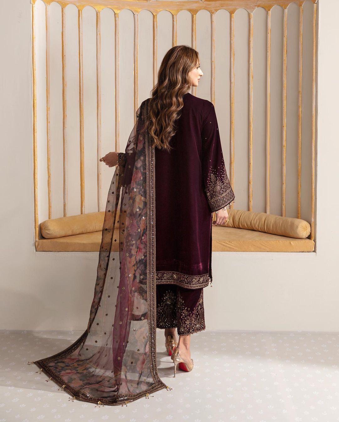 Velvet Embroidery Suit
