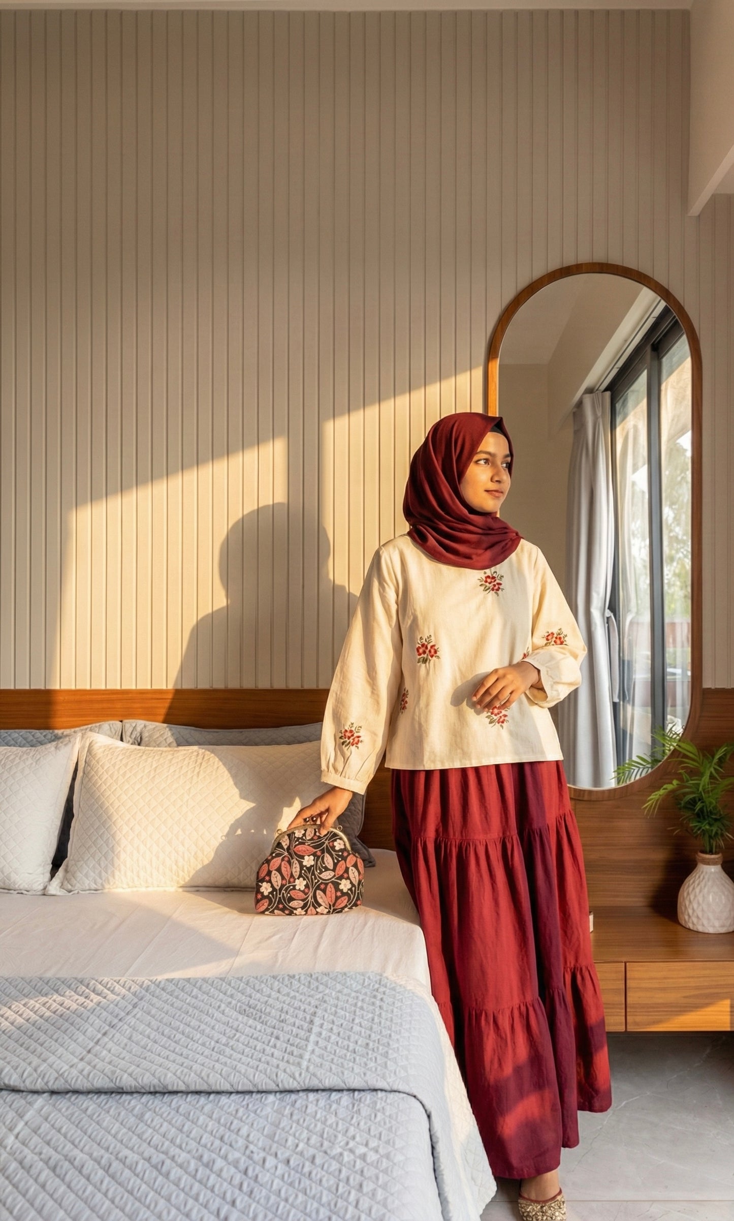 Embroidery top and skirt