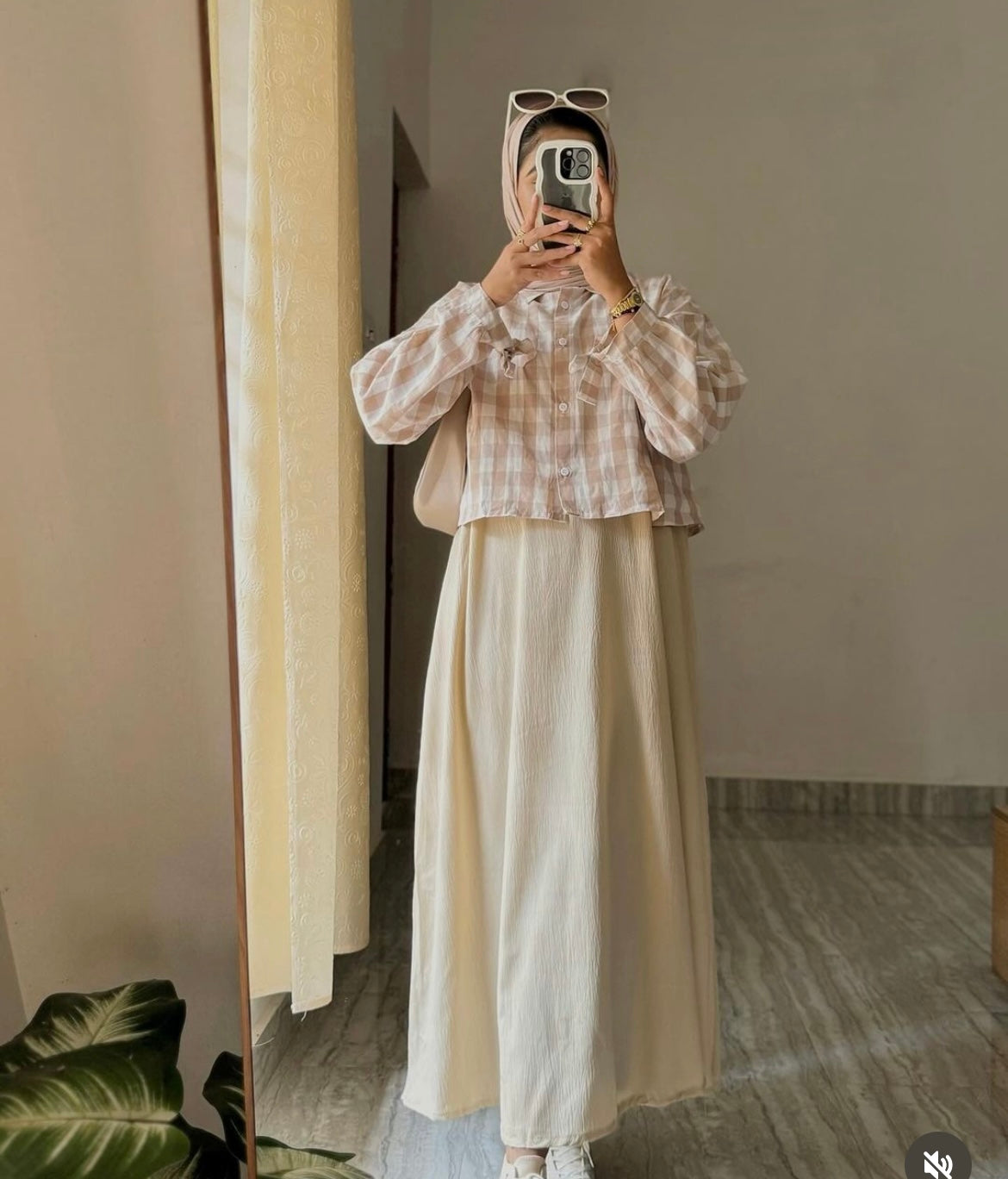 Check shirt and long top