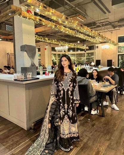 Zari embroidered suite