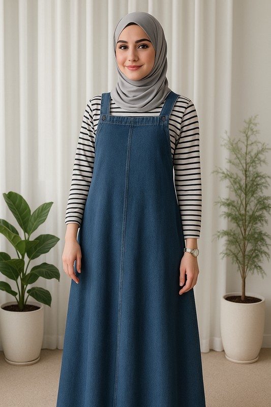 Denim pinafore and inner