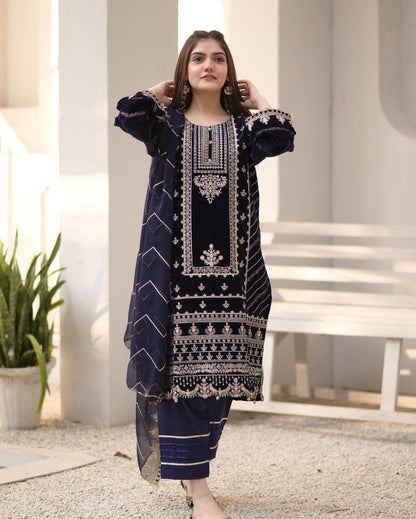 Velvet Embroidery Suit