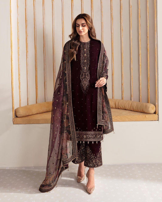 Velvet Embroidery Suit