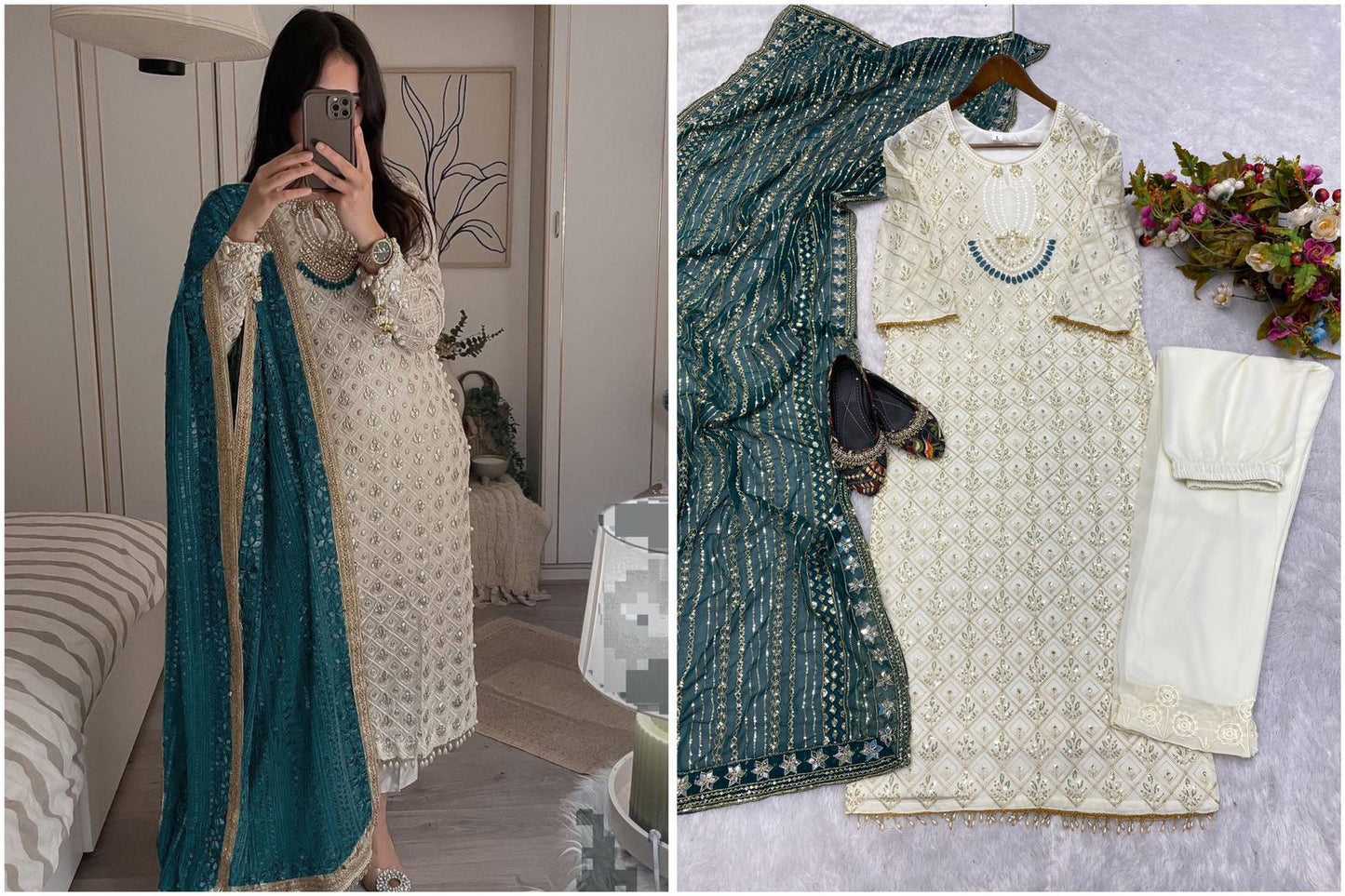 Sequence embroidered suite
