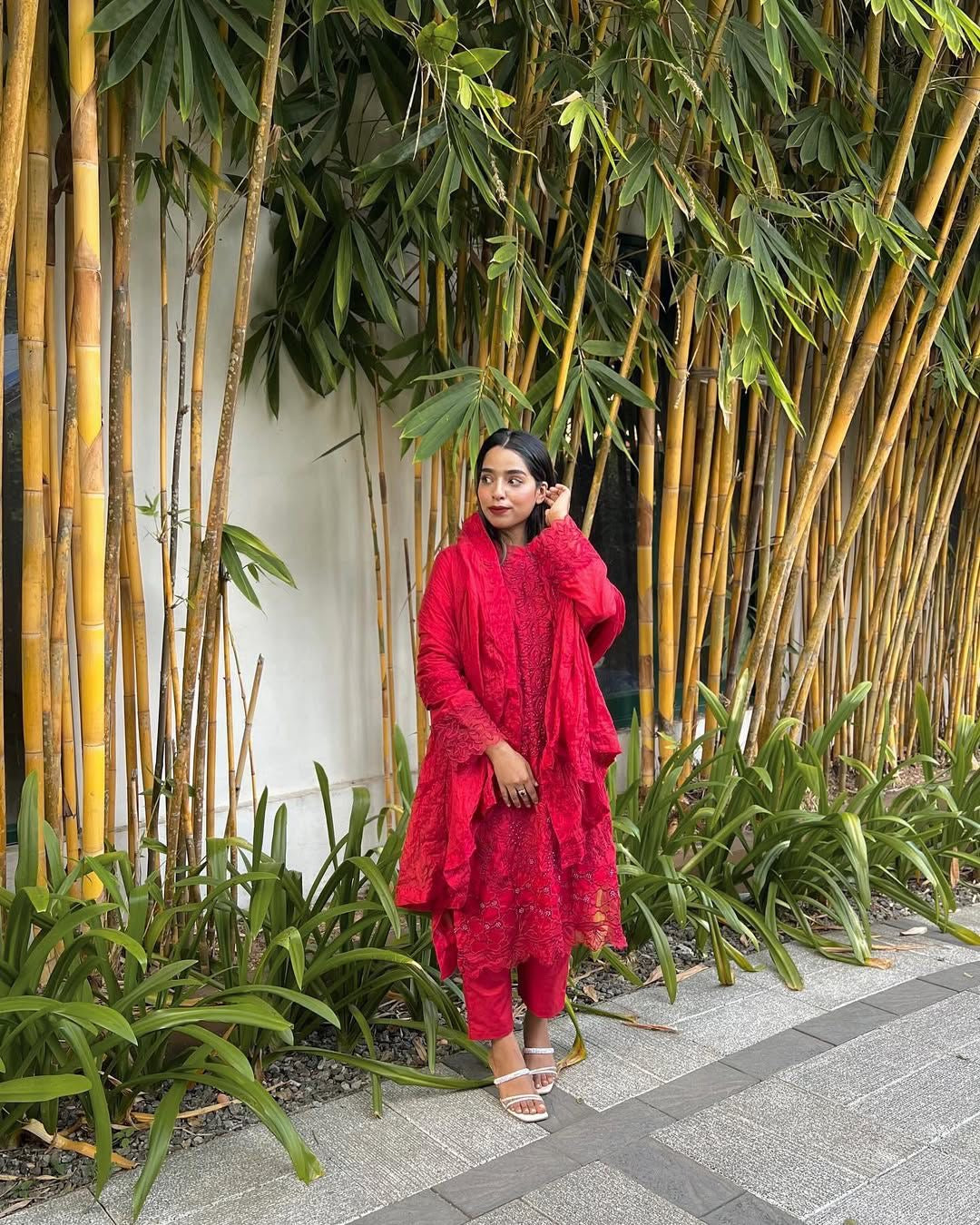 Chikankari embroidered suite