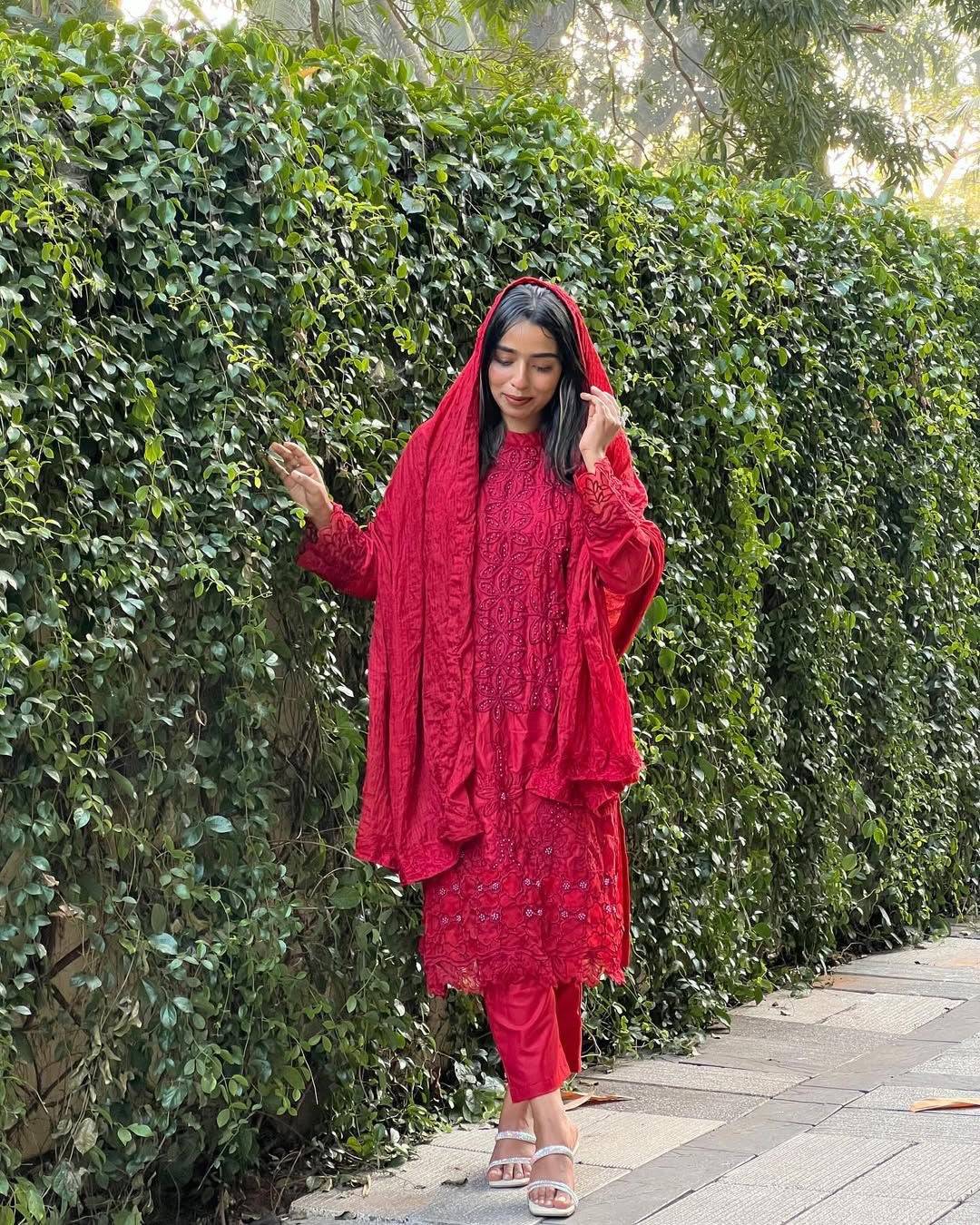 Chikankari embroidered suite