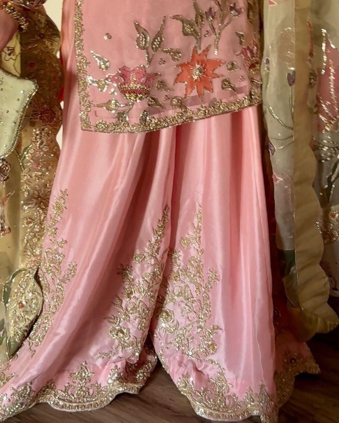 Embroidered chinon gharara