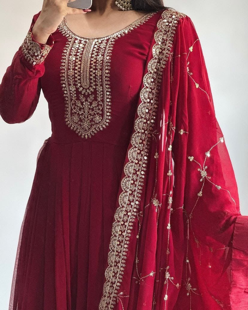 Faux georgette gown