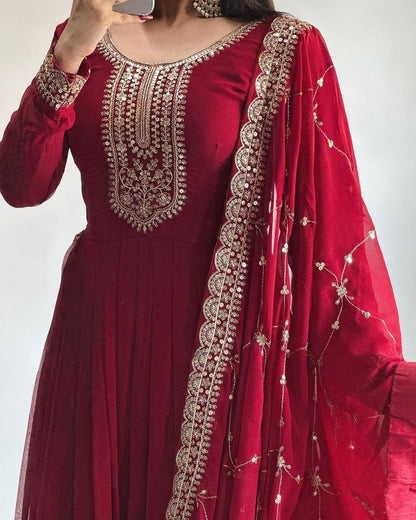 Faux georgette gown