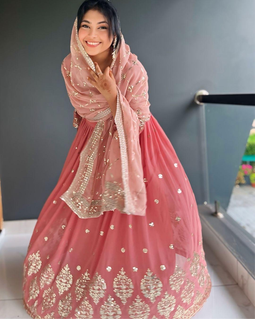 Embroidered sequence party wear