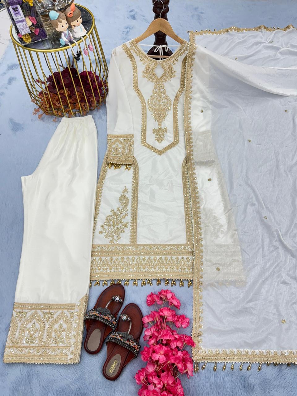 Chinon silk party wear