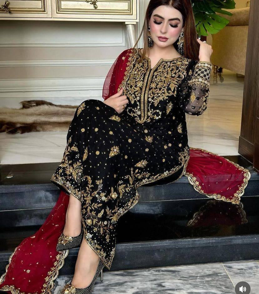 Zari embroidery kurti