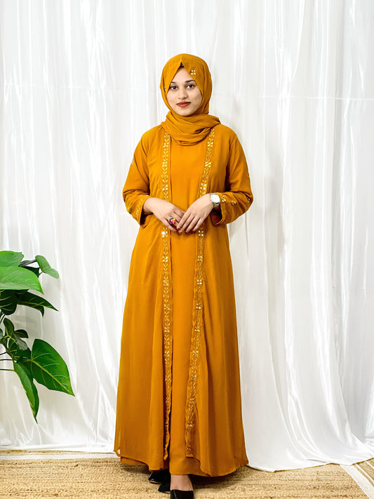 Semi partywear gow with shrug