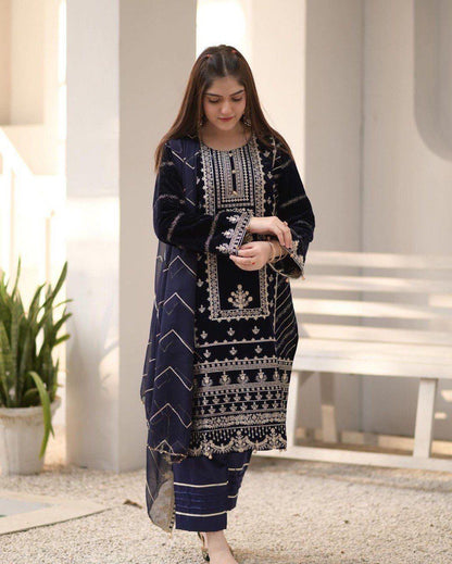 Velvet Embroidery Suit