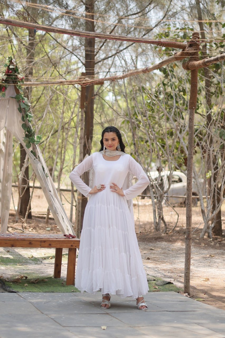 Layer frills gown