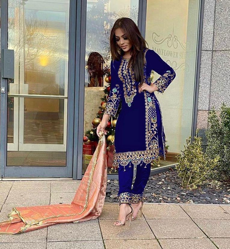 Velvet Embroidery Suit
