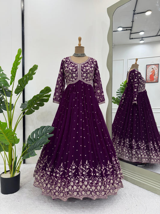 Faux georgette gown