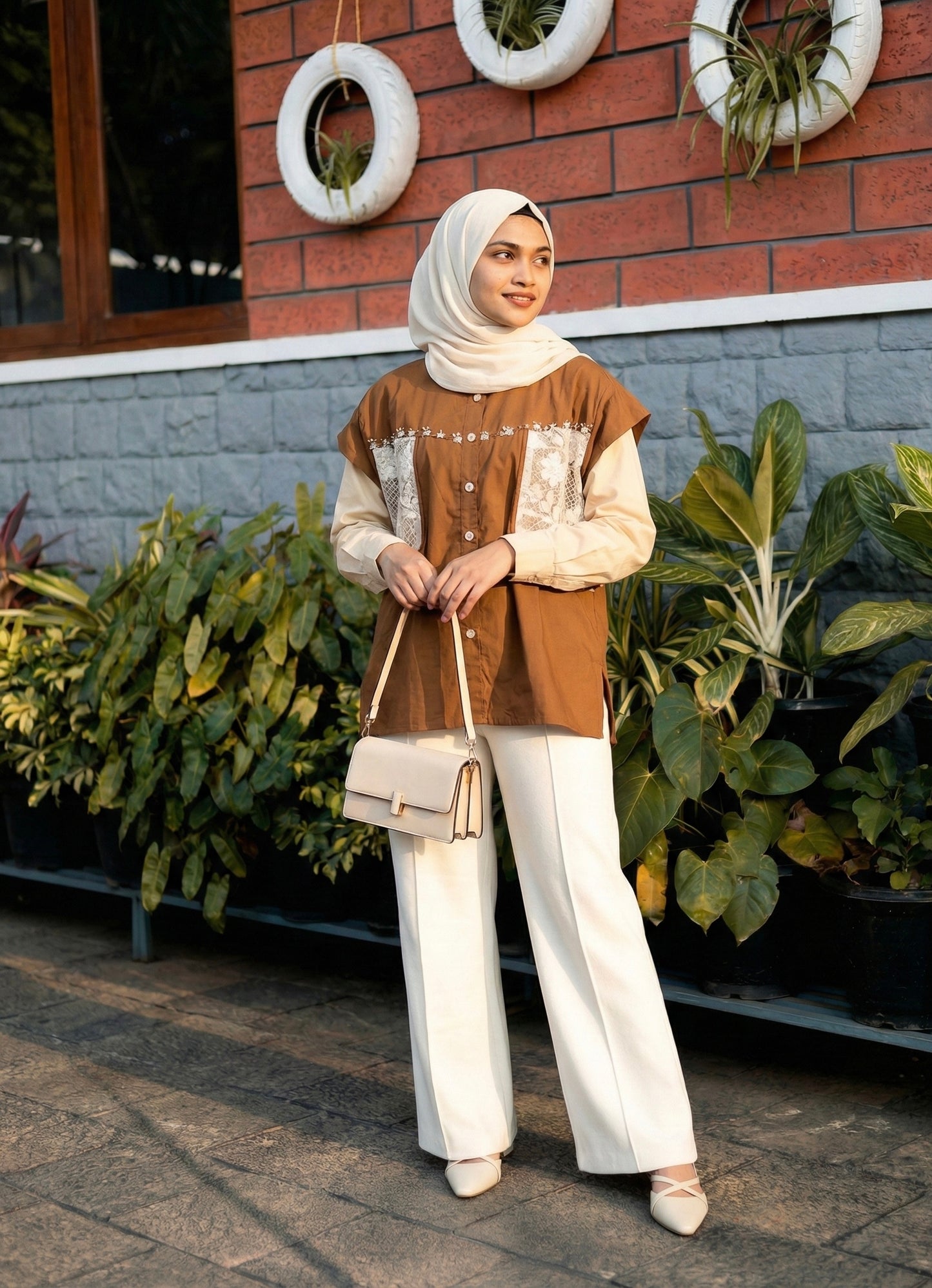 Handworked top and pant set