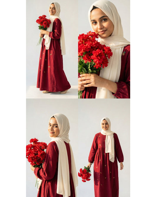 Embroidery gown